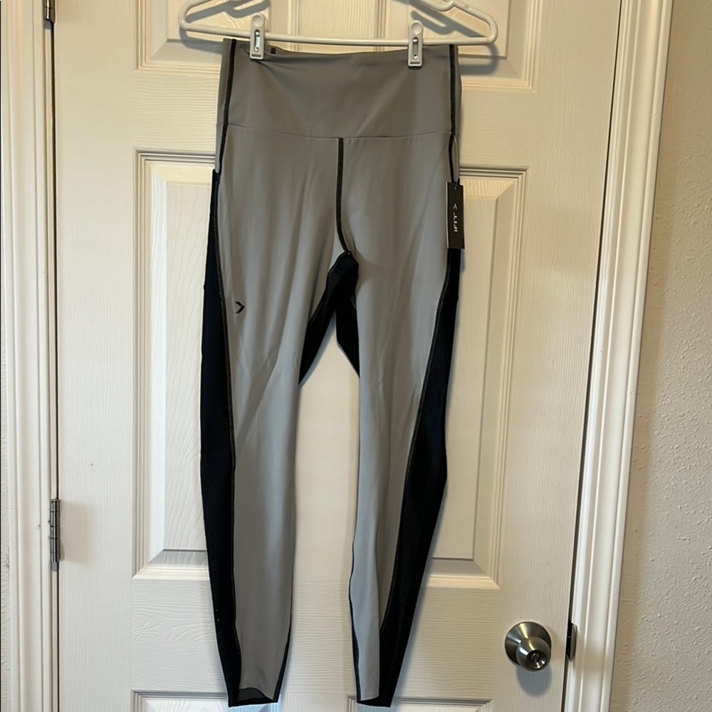 Gray and Black High-Waisted Leggings